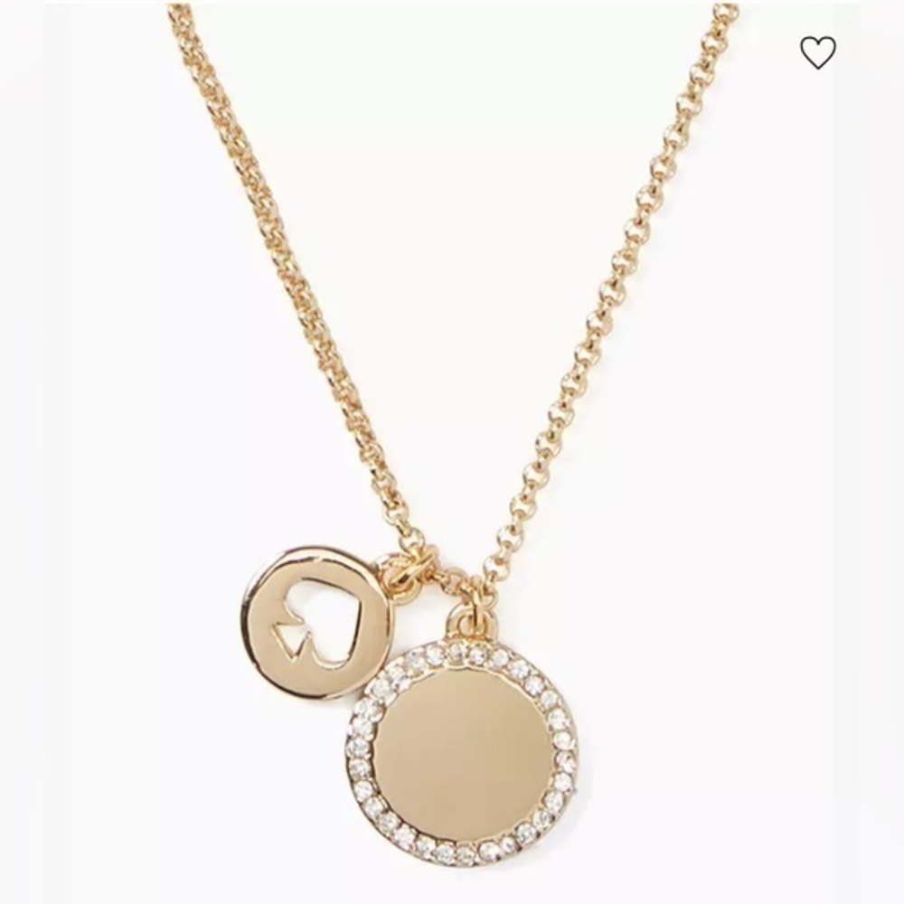 Kate Spade-Spot The Spade Pave Charm Pendant Necklace
